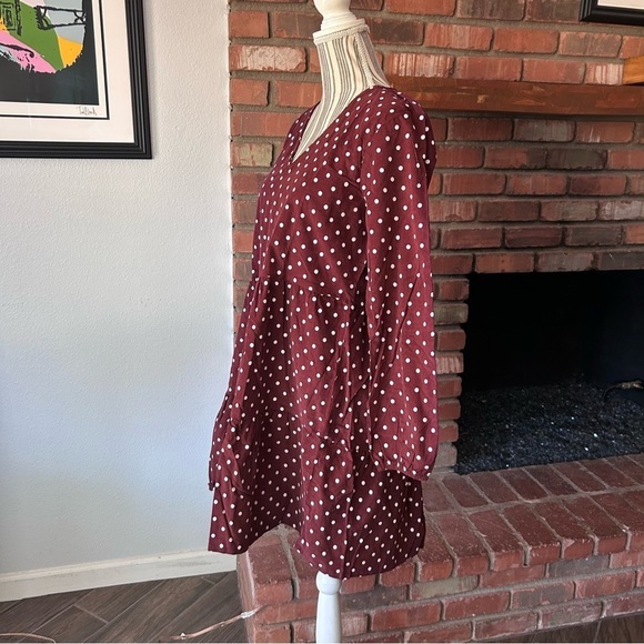 NWT Jacqueline de Yong Zurich Long Sleeve Corduroy Dress Sassafras Polka Dots 6 - Picture 5 of 10